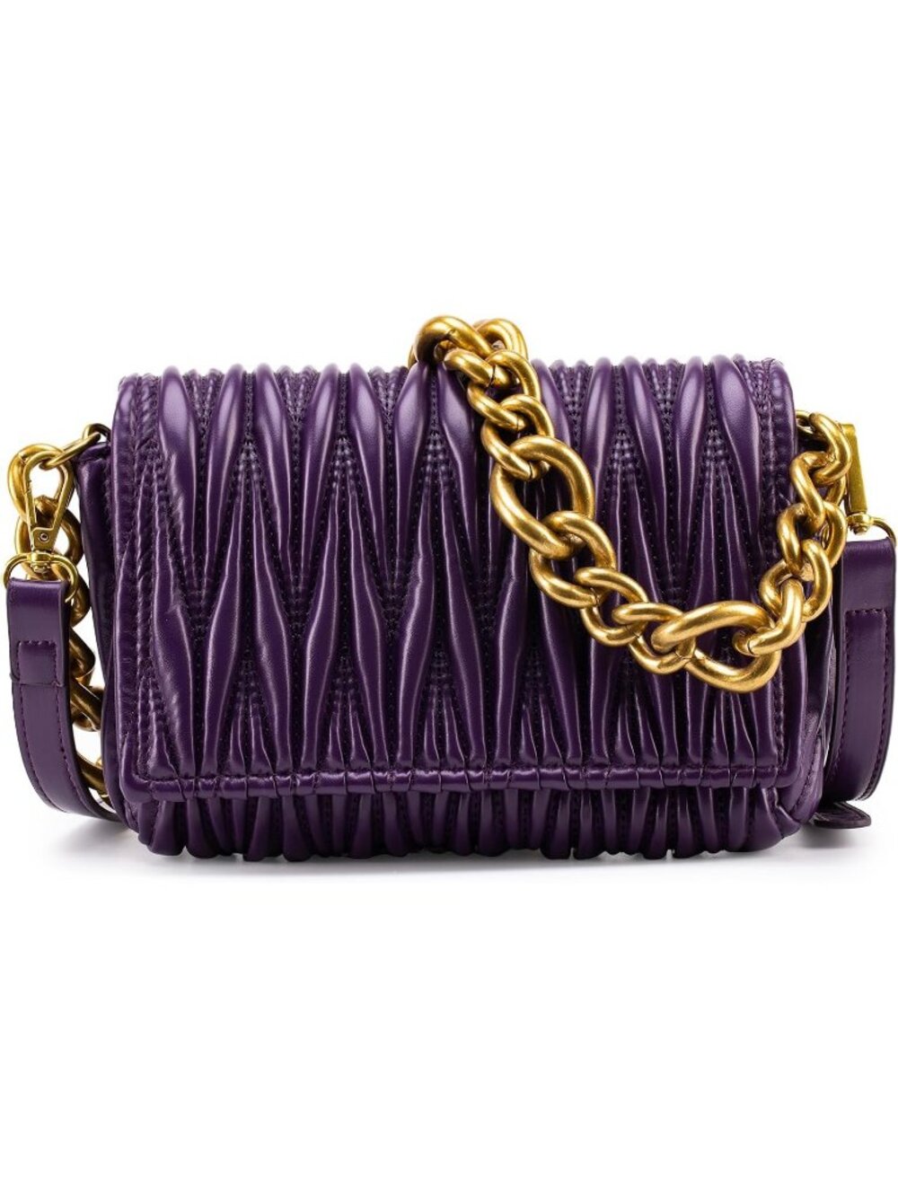 Women's Purple Small Clutch Purses Quilted Evening Handbags Crossbody Bag